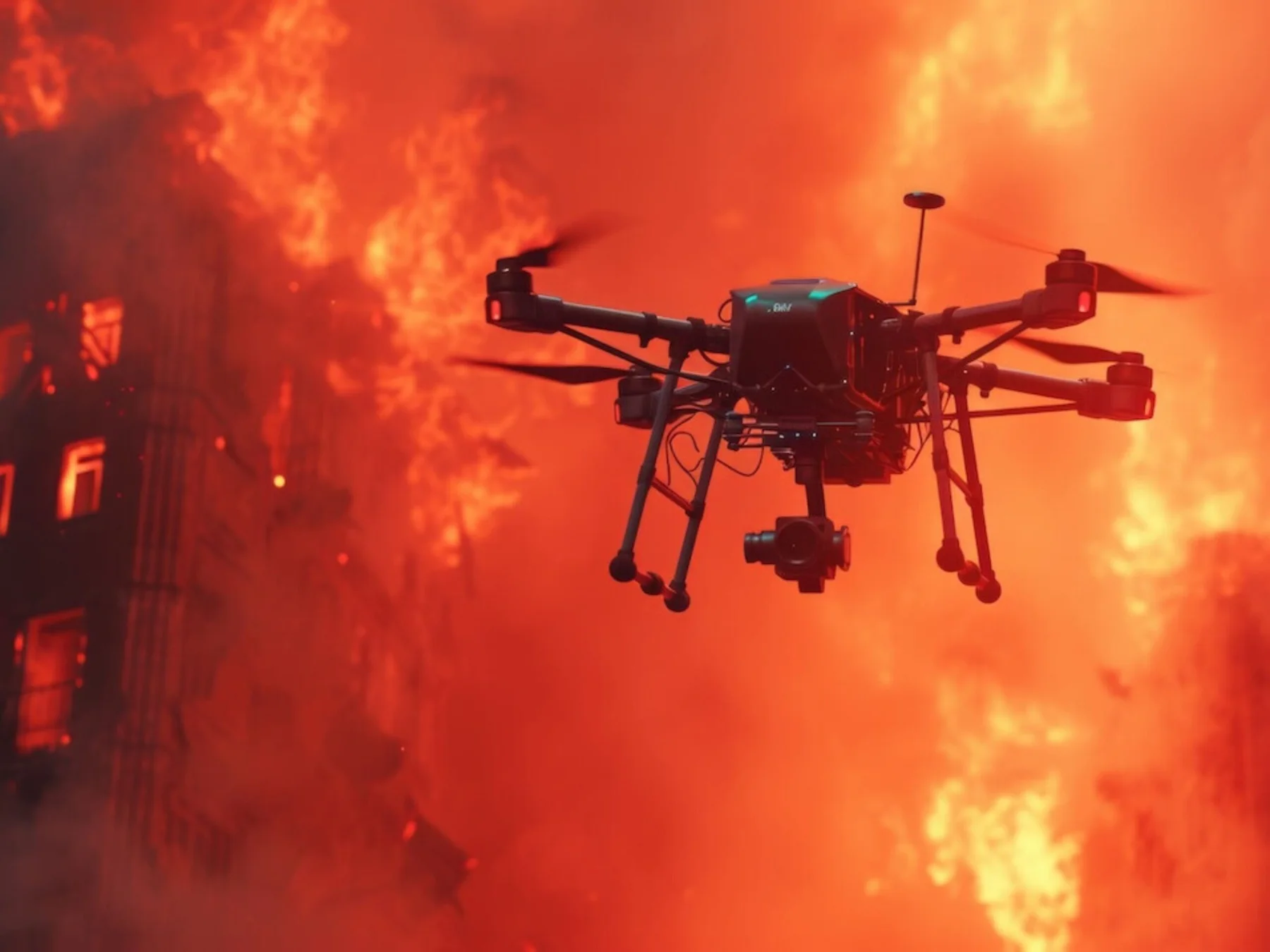 UAV supporting emergency response near an active fire